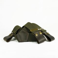 BRETELLES COMMANDO PATTES CUIR KAKI