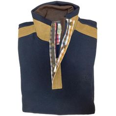 SWEAT COL ZIP BOUTONNE MARINE