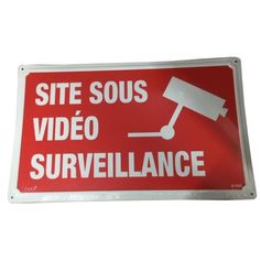PLAQUE ALU SITE SOUS VIDEO SURV