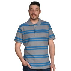 POLO RUSTIC2G RAYE GRIS BLEU