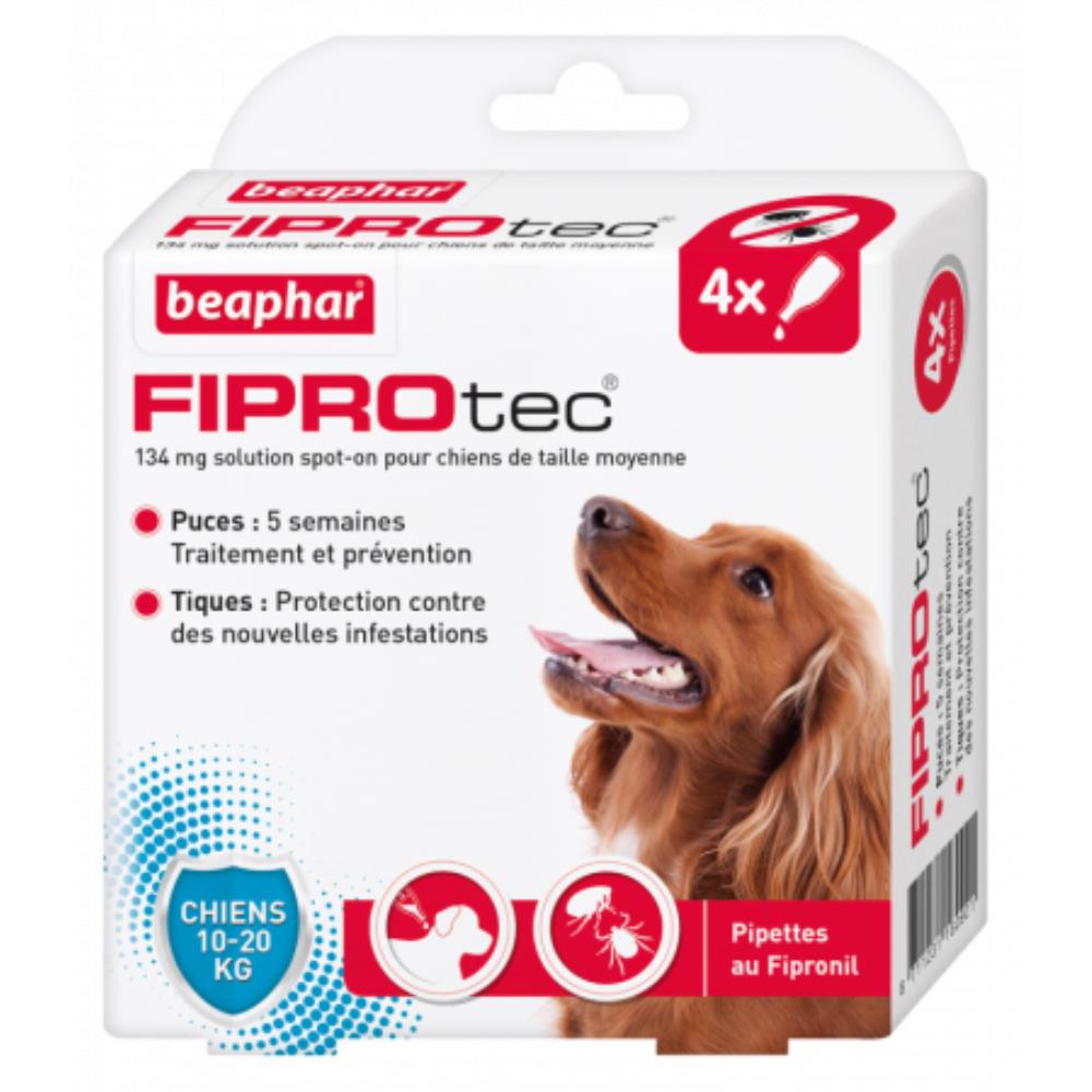 PIPETTES FIPROTEC CHIEN MOYEN X4