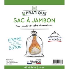 SAC A JAMBON COTON ECRU 65X85 CM