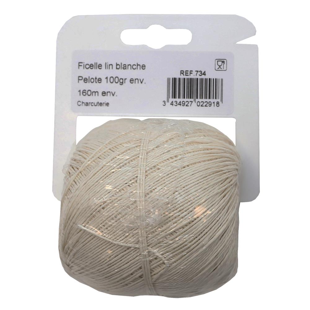 FICELLE LIN BLANC CHARCUTERIE 100GR 160M