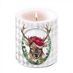 BOUGIE CERF DANS CADRE MM