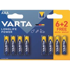 PILE AAA/LR03 LONGLIFE POWER 6+2GRATUIT