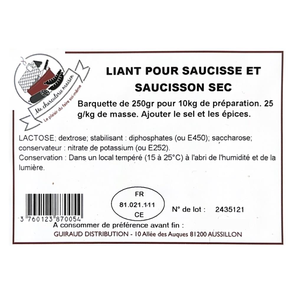 LIANT POUR SAUCISSE & SAUCISSON SEC250G