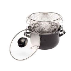 FRITEUSE TOUS FEUX NOIR PANIER ET COUVERCLE INCLUS