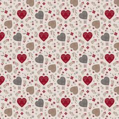 TOILE CIREE COEURS 1.40M AU METRE