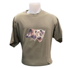 TEE SHIRT SANGLIER KAKI