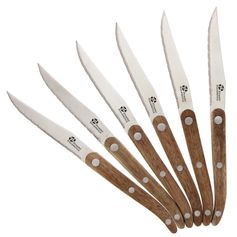 COFFRET 6 COUTEAUX STEAK MANCHE ACACIA