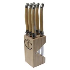 BLOC 6 COUTEAUX LAGUIOLE MANCHE CORNE B