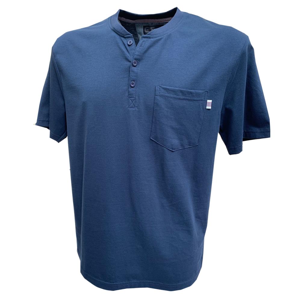 TSHIRT COL TUNISIEN TIMKA MARINE