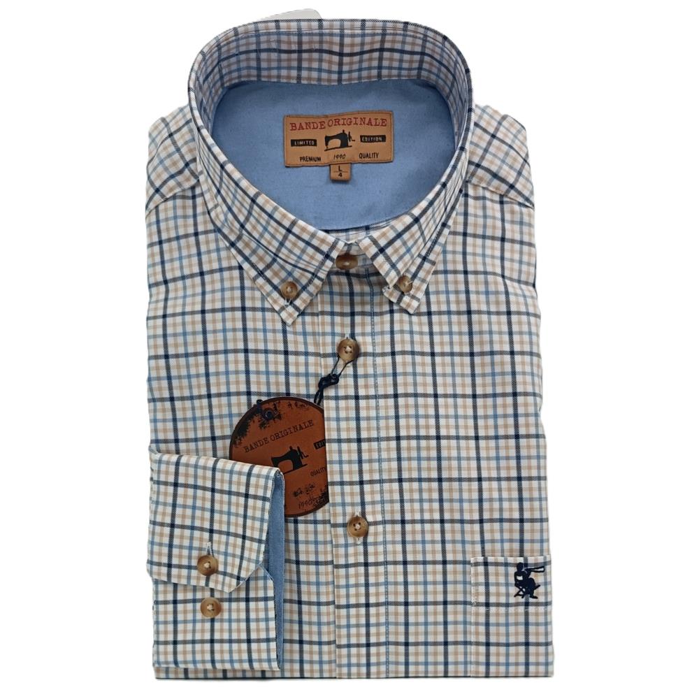 CHEMISE PETITS CARREAUX BLEU CIEL