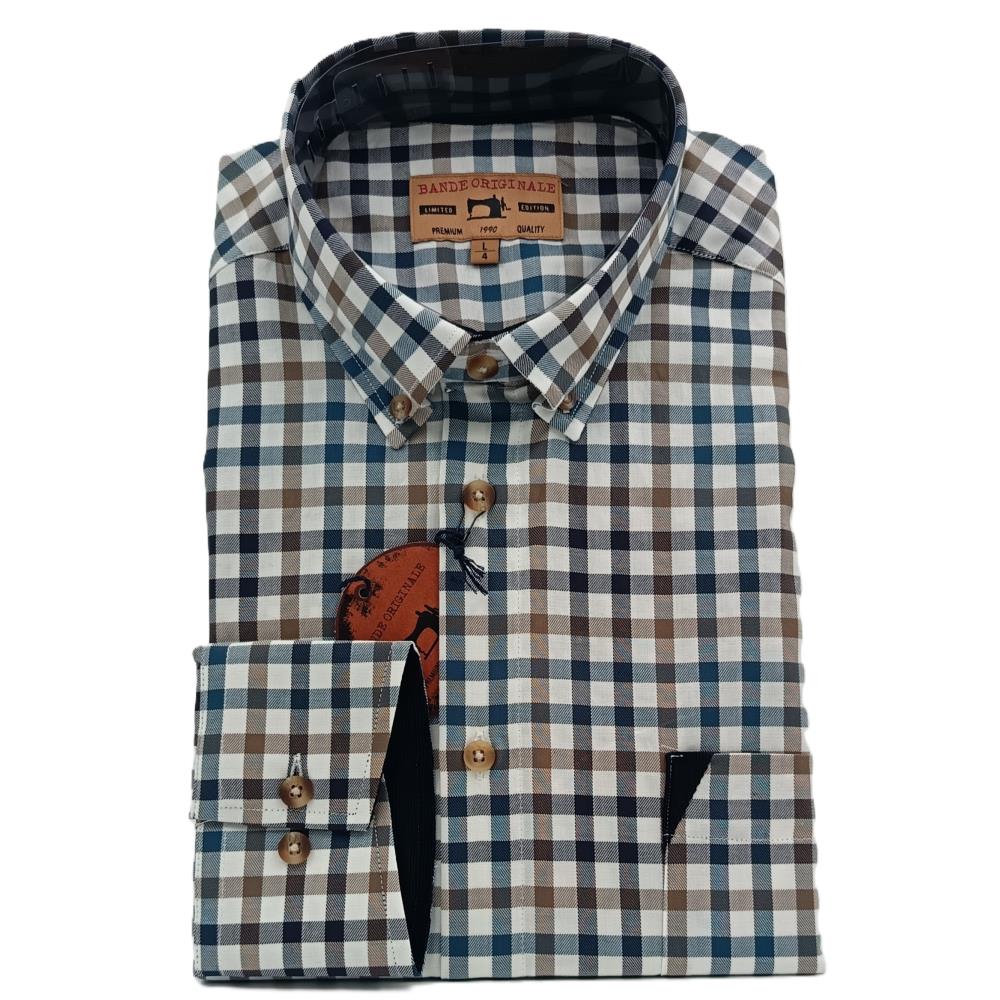 CHEMISE CARREAUX BLEU NAVY