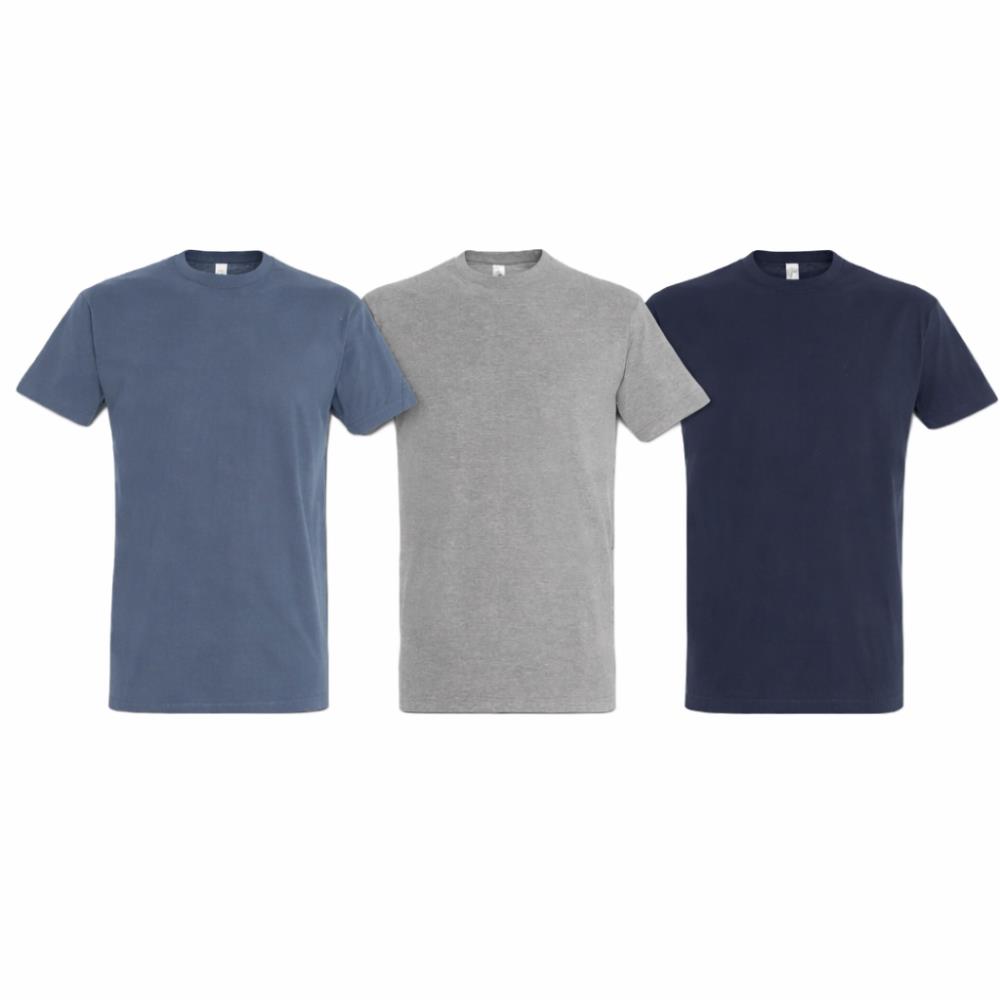 PACK 3 TSHIRT MARINE/GRIS/DENIM