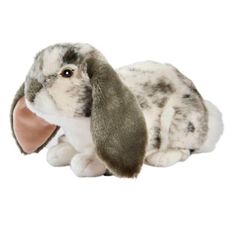 PELUCHE LAPIN BELIER COUCHE 30CM