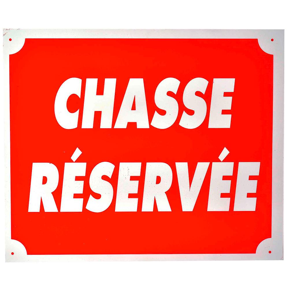 PLAQUE ALU CHASSE RESERVEE JANUEL Ediloisir