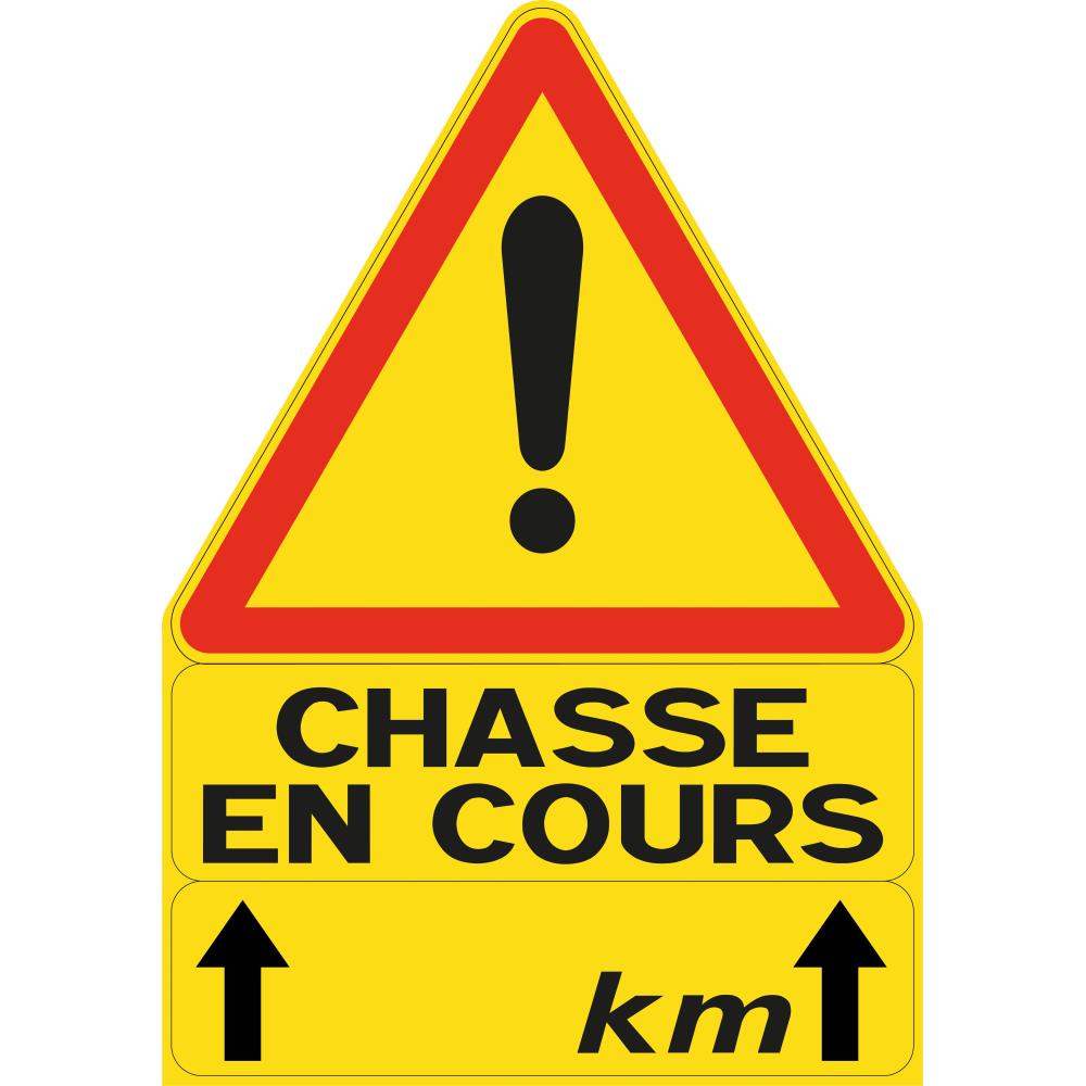 TRIANGLE SIGNALISATION CHASSE EN COURS STEPLAND Ediloisir