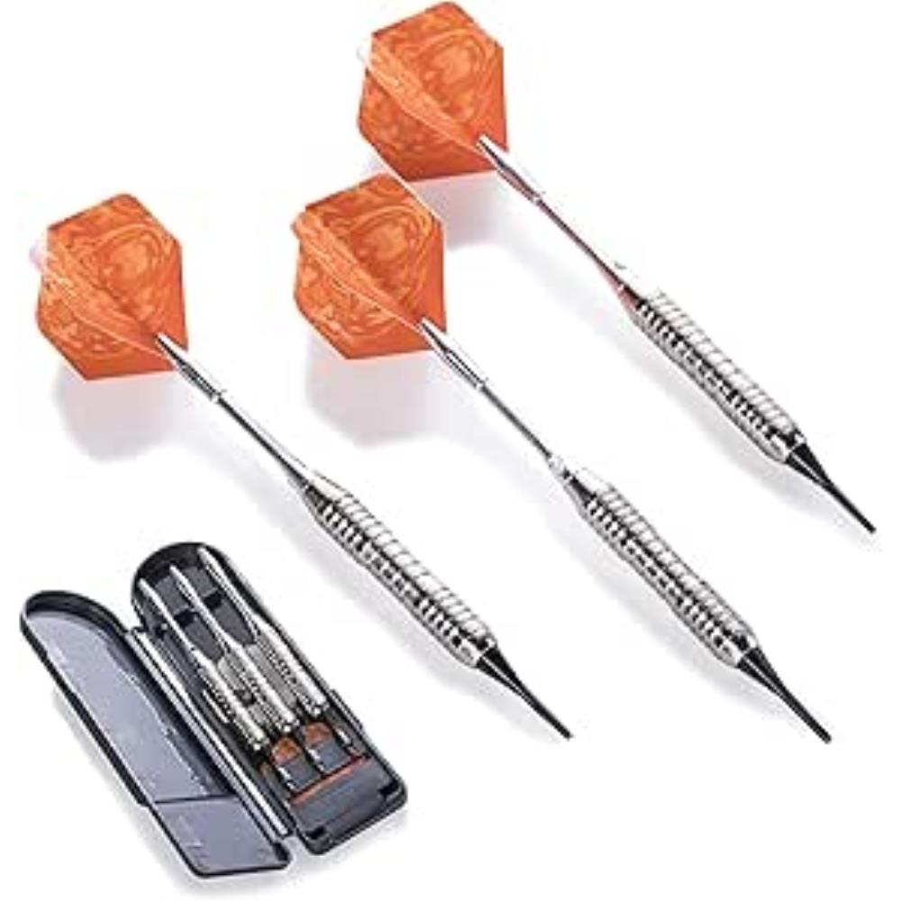 Set De 12 Fléchettes à Pointe Souple – 18 G, Tiges Aluminium, Ailettes Laser, 100 Pointes De Rechange – Cibles électroniques – Idéal Pour Bar, Salle De Billard Ou Soirée