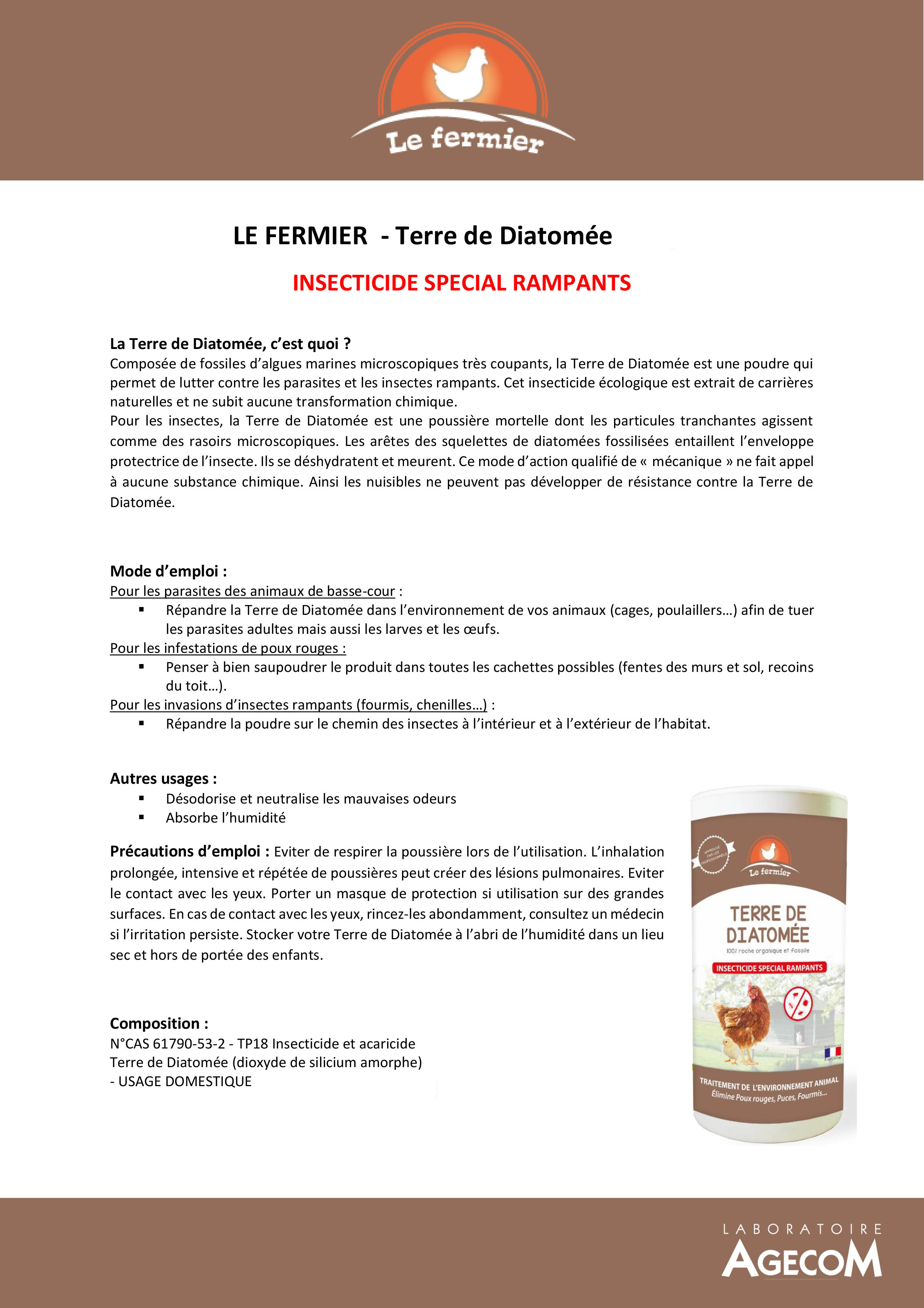 TERRE DE DIATOMEE ALIMENTAIRE - LE FERMIER